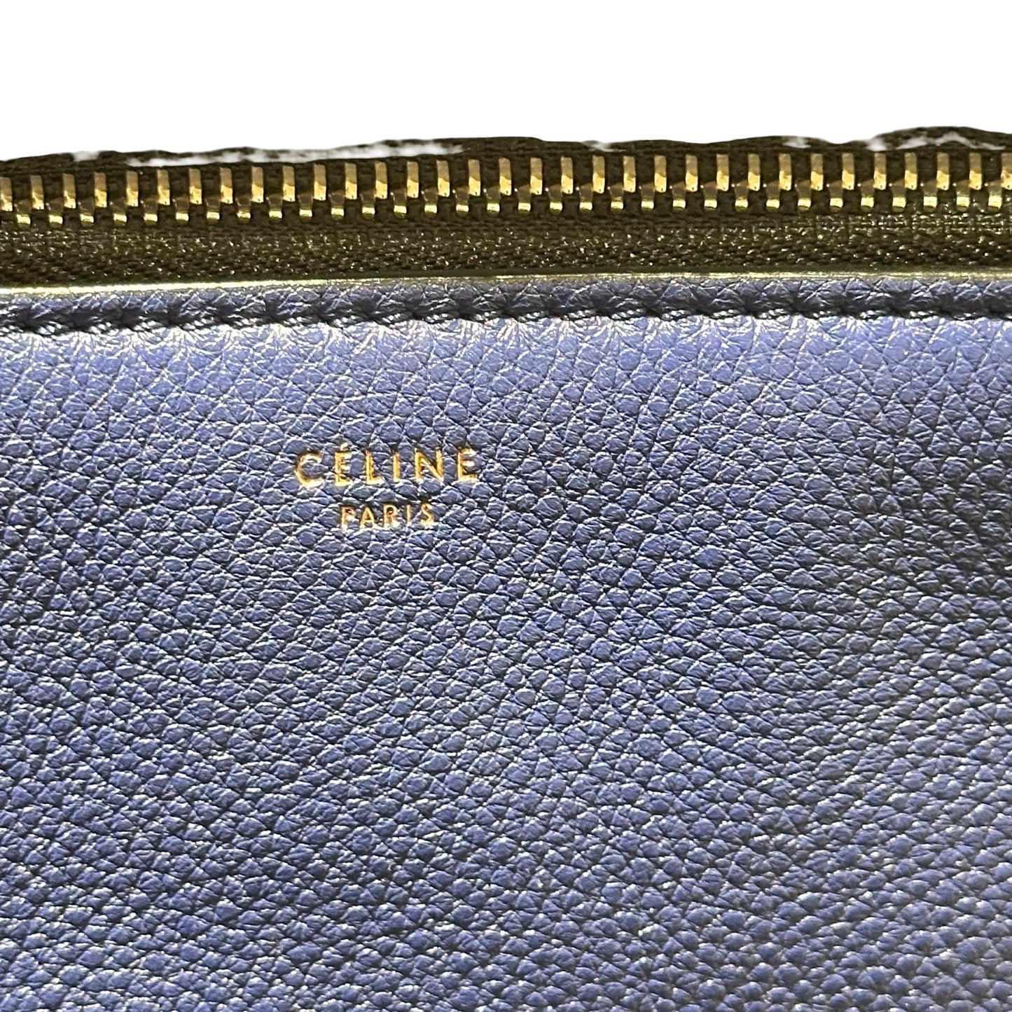 Used CÉLINE Edge Handbag Navy Blue PHW