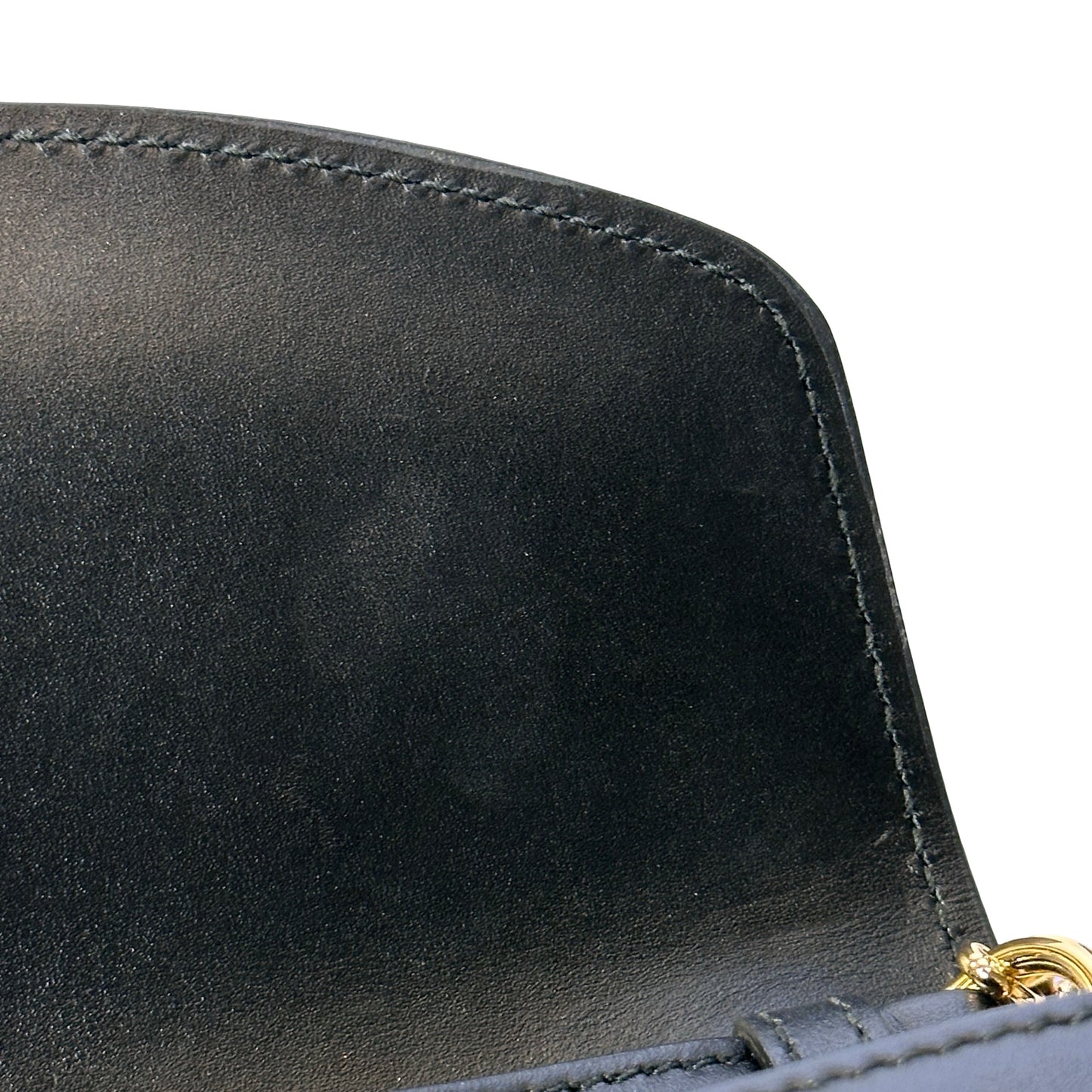 GUCCI Leather Zumi Shoulder Bag Black