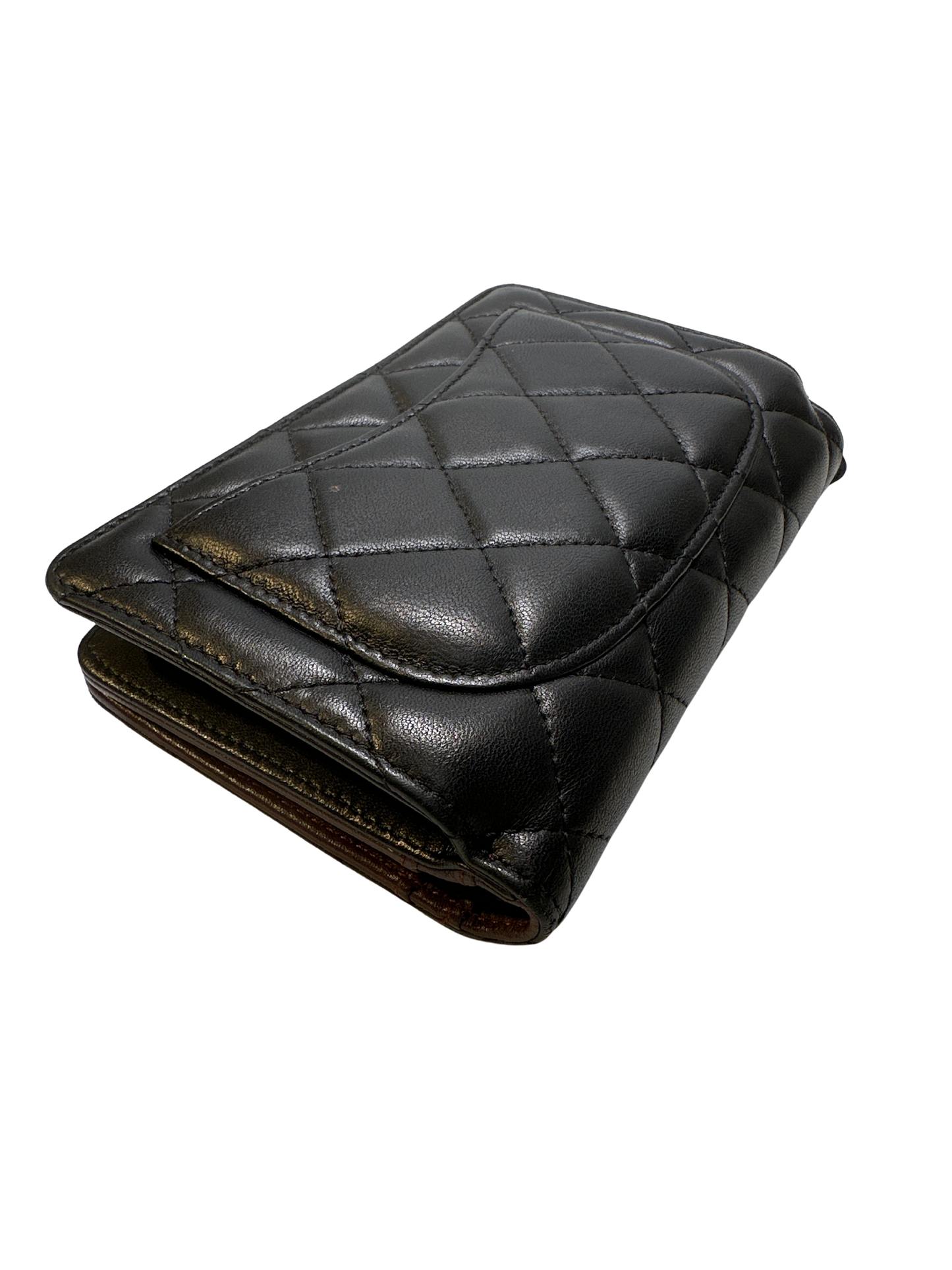 CHANEL Matelasse Lambskin Matelasse Long Wallet Black