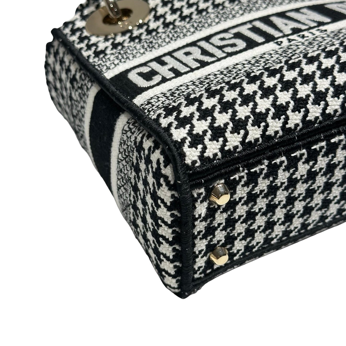 DIOR MINI LADY D-LITE CANVAS HOUNDSTOOTH GHW [3000161]