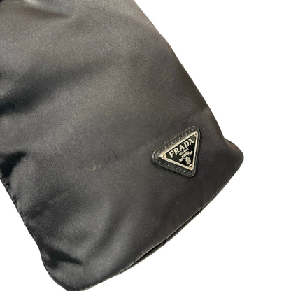 Used PRADA Nylon Re-Nylon Pouch Bucket Bag Black PHW