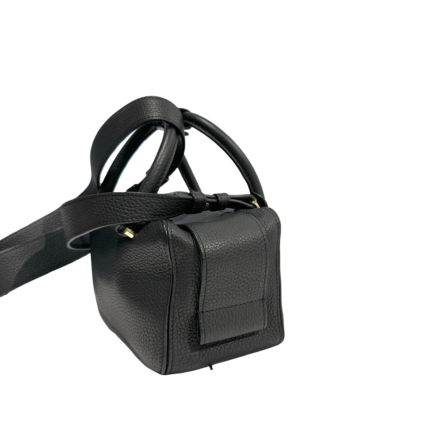 Used DELVAUX Leather Cool Box Handbag Black