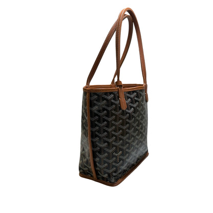 Used GOYARD Goyardine Hobo Tote Bag Black Brown