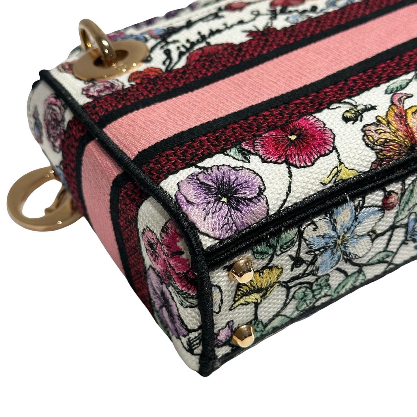 DIOR MINI LADY D-LITE CANVAS MULTICOLOR FLORILEGIO EMBROIDERY GHW [3000163]