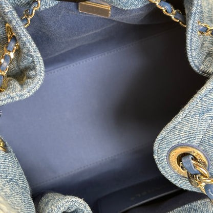 Brand New CHANEL Denim Denim Bag Handbag Blue