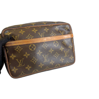 Used LOUIS VUITTON Monogram Canvas Monogram Trocadero Crossbody Bag Brown