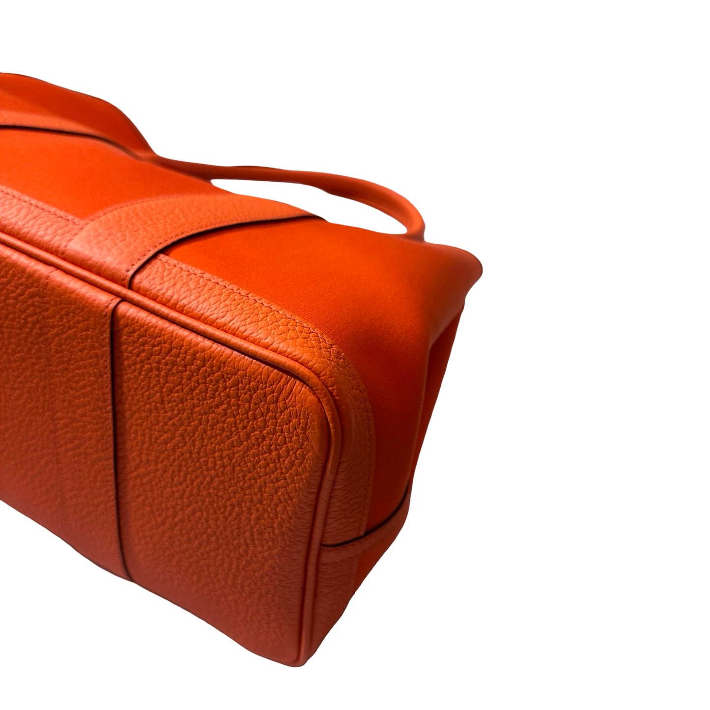 Used HERMÈS Canvas Garden Party 36 Tote Bag Orange (93) PHW