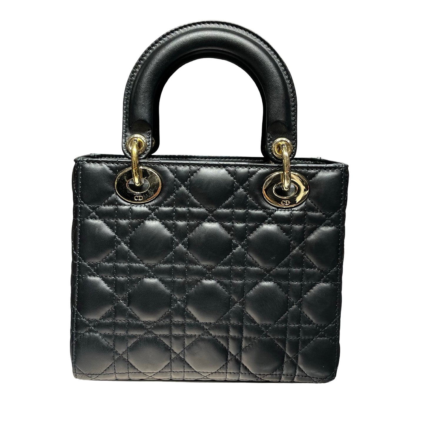 Used DIOR Lady Dior Handbag Black GHW