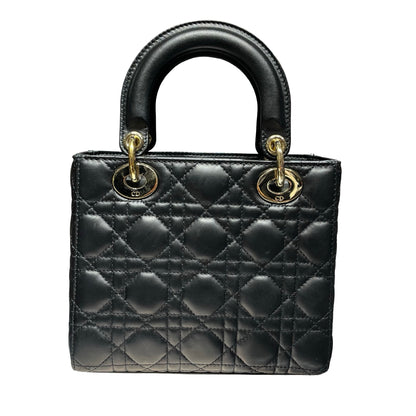 Used DIOR Lady Dior Handbag Black GHW