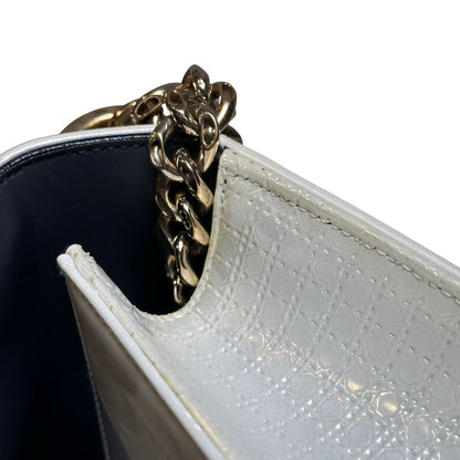 Used DIOR Diorama Crossbody Bag White GHW