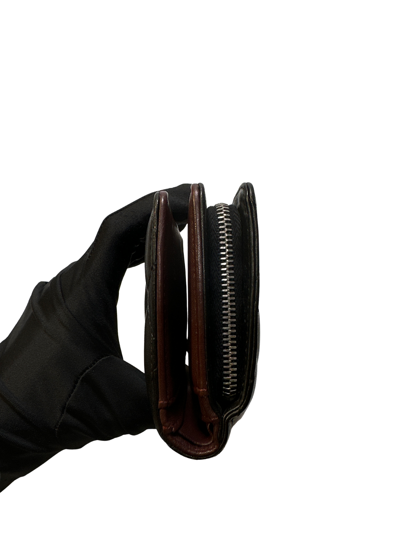 CHANEL Matelasse Lambskin Matelasse Long Wallet Black