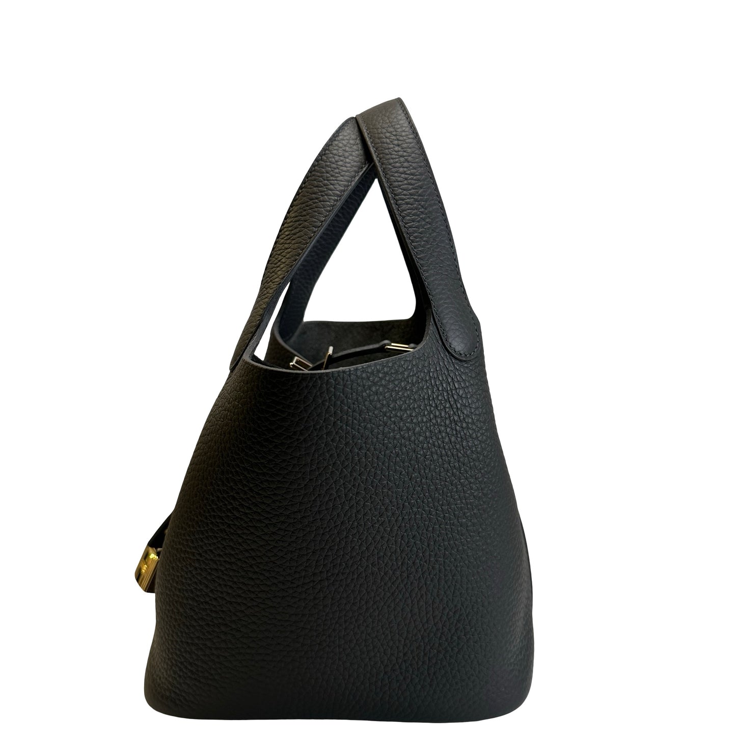 Used HERMES TC Picotin 18 Bucket Bag Grey GHW
