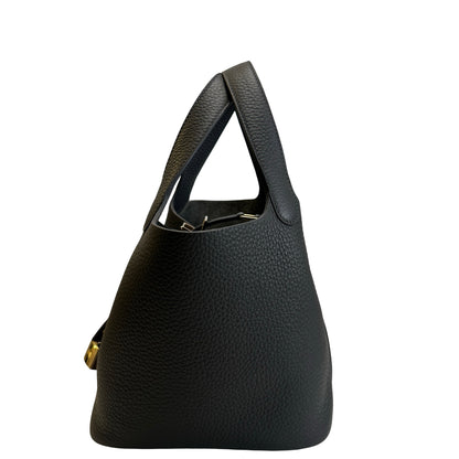 Used HERMES TC Picotin 18 Bucket Bag Grey GHW