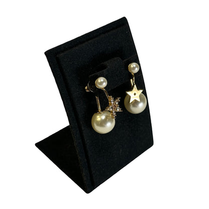DIOR Pearl Star Tribales Earrings Gold White