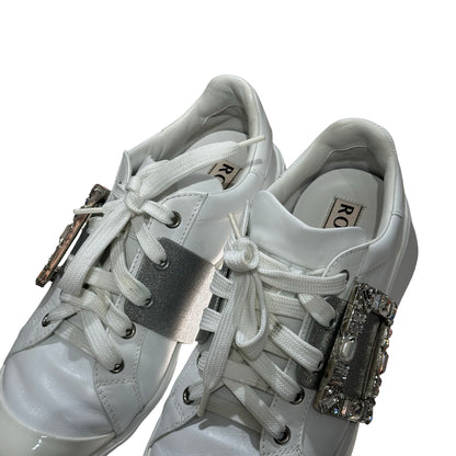 Used ROGER VIVIER Sneakers with Crystals Shoes White