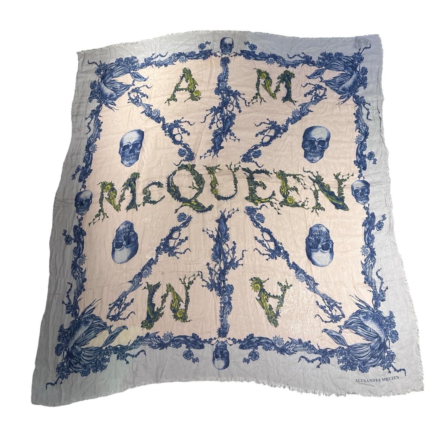 Alexander McQueen Scarf Blue Pink