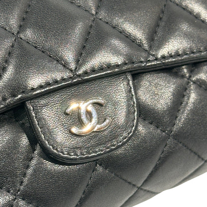 Used CHANEL Matelasse Lambskin Matelasse Pouch Black Burgundy