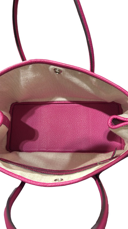 Used HERMÈS Calfskin Leather Negonda Garden Party TPM Clutch Purple