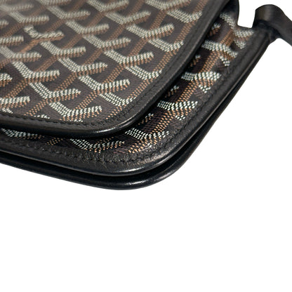Used GOYARD Goyardine Canvas Plumet Crossbody Bag Black Brown