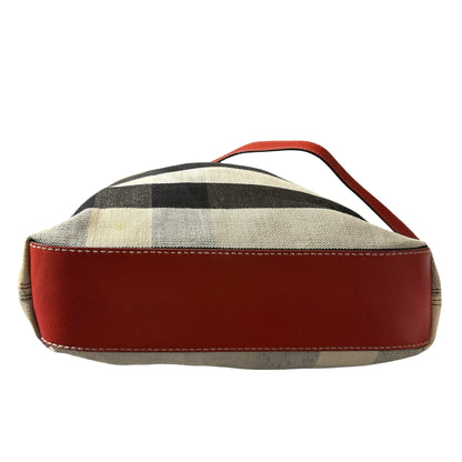 Used BURBERRY Tote Bag Beige Red