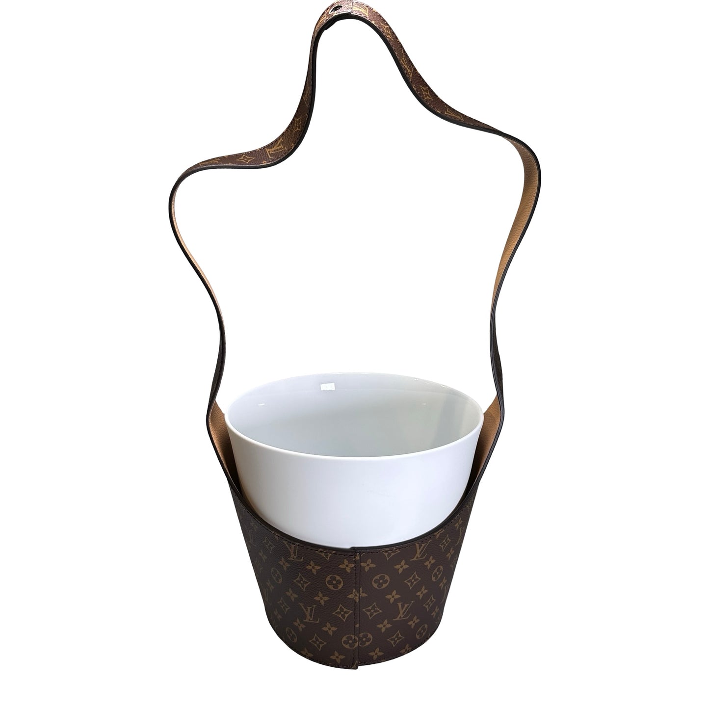 Used LOUIS VUITTON Monogram Canvas Objets Nomades Single Floral Pot Accessories Brown White