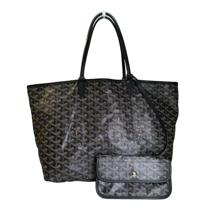 Used GOYARD Goyardine Saint Louis Tote Bag Black GHW