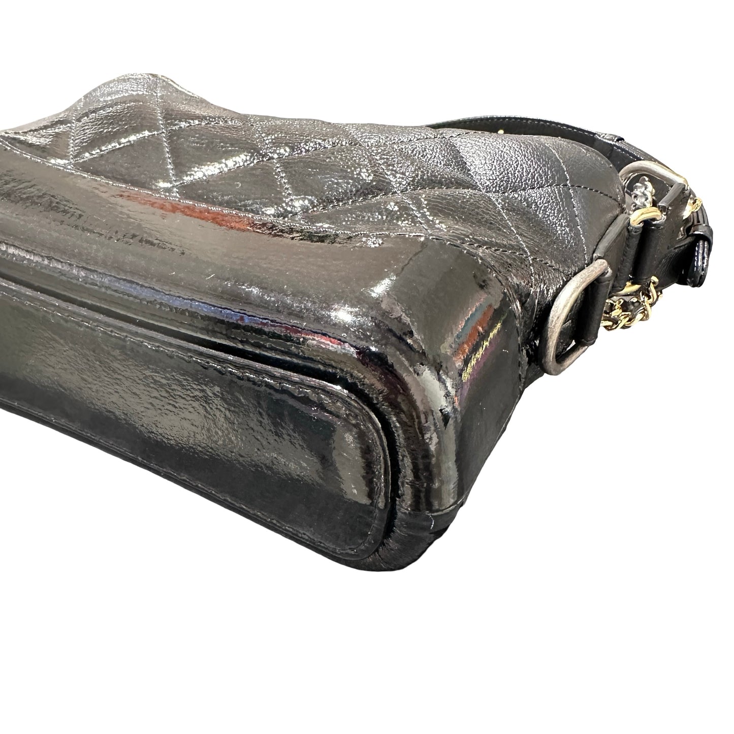 Used Chanel Calfskin Leather Gabrielle small Shoulder Bag GHW Black