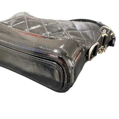 Used Chanel Calfskin Leather Gabrielle small Shoulder Bag GHW Black