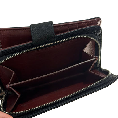 Used CHANEL Calfskin Leather Wallet Black PHW
