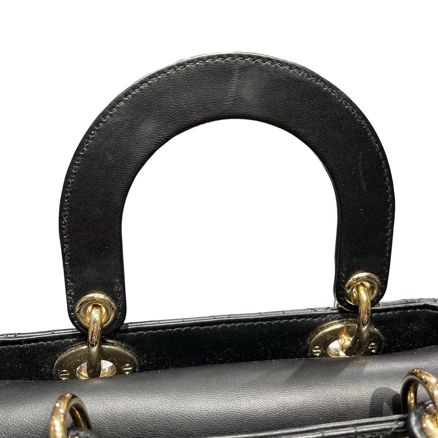 Used DIOR Lady Dior Handbag Black GHW