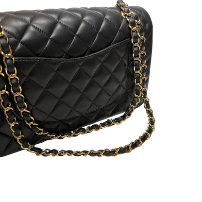 Used CHANEL Lambskin CF 25 Chain shoulder bag Black GHW