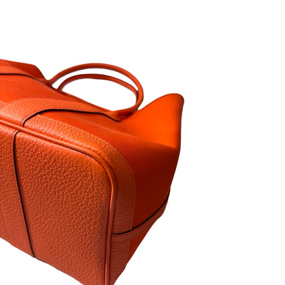 Used HERMÈS Canvas Garden Party 36 Tote Bag Orange (93) PHW