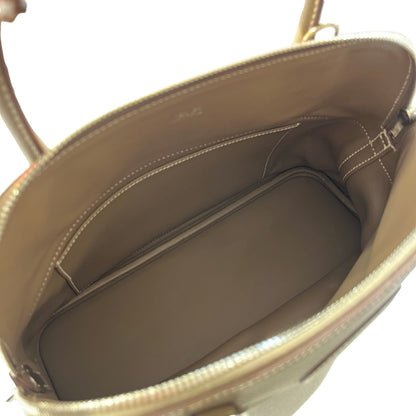 Used Hermès Taurillion Bolide 31 Shoulder Bag Etoupe (18) PHW