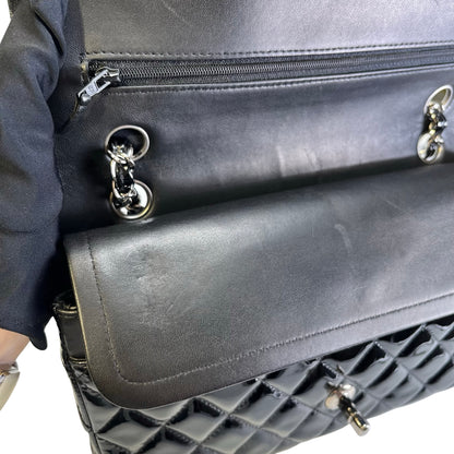 Used CHANEL Pantent CF 25 Cross body bag Black PHW