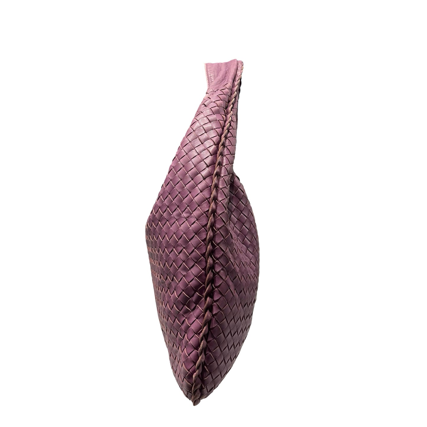Used Bottega Veneta Calfskin Leather Large Hobo Bag Purple