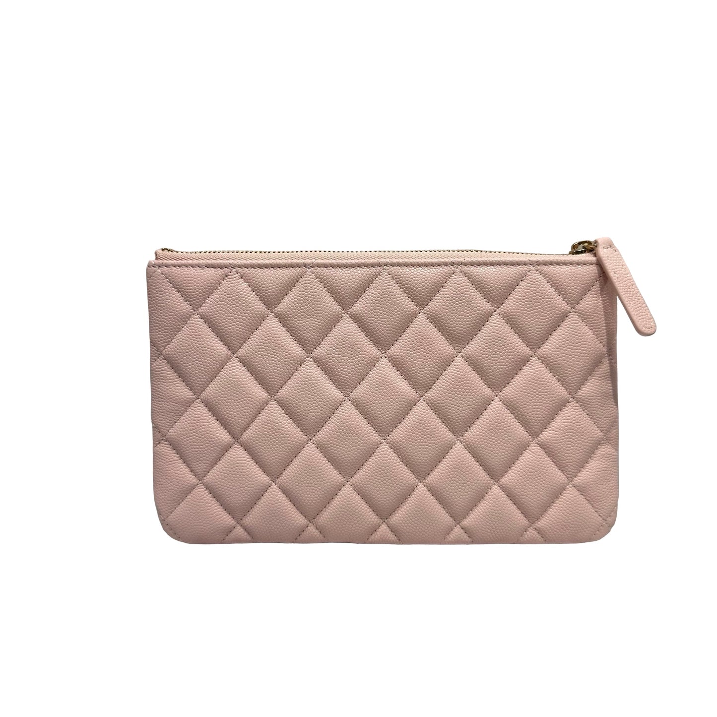 New CHANEL Calfskin Leather Card Case GHW Light Pink