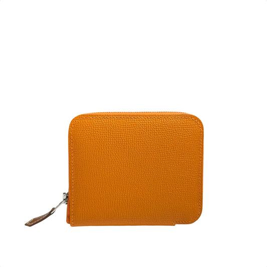 HERMES SILK'IN COMPACT WALLET ORANGE PHW [20004218]