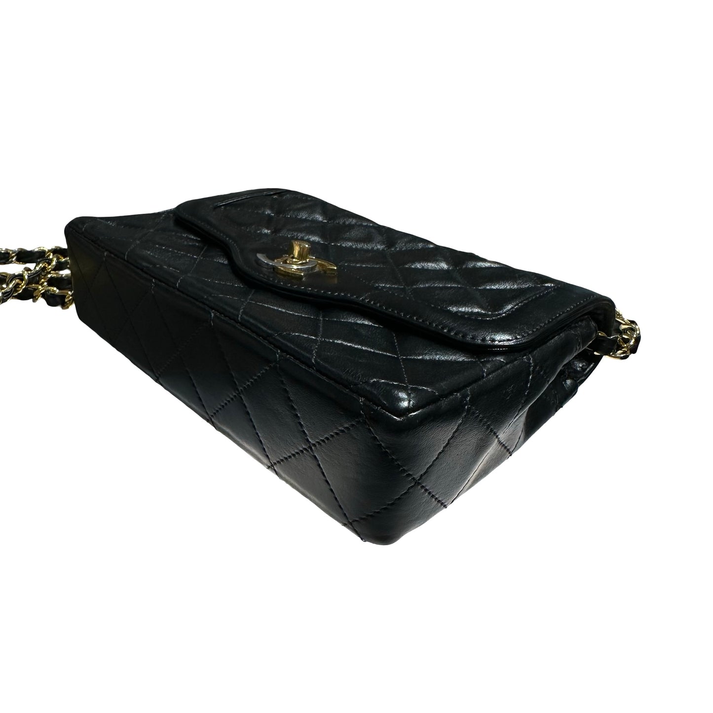 CHANEL VINTAGE DIANA BLACK LAMBSKIN GHW FLAP BAG [20004230]