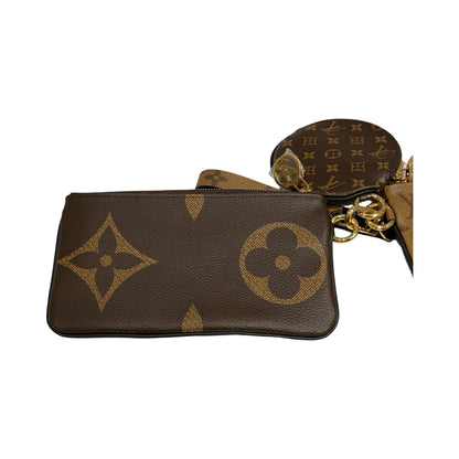 Bicolour Monogram Calf Skin TRIO POUCH Wallet [101282]