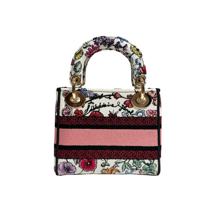 DIOR MINI LADY D-LITE CANVAS MULTICOLOR FLORILEGIO EMBROIDERY GHW [3000163]