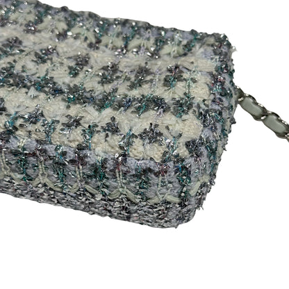 CHANEL CF MINI 20 TWEED LIGHT BLUE PHW[3000164]