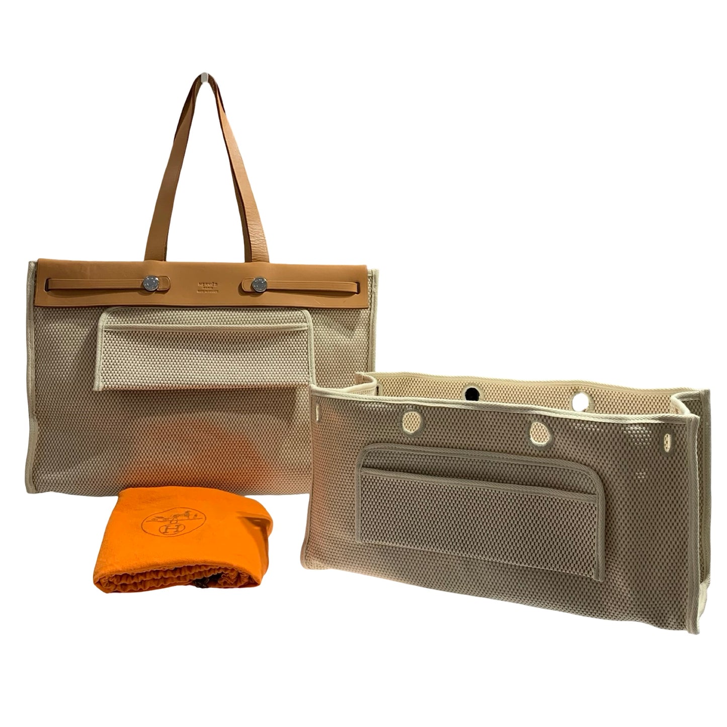 HERMES HERBAG CABAS MM TOILE HAND BAG [A04202]