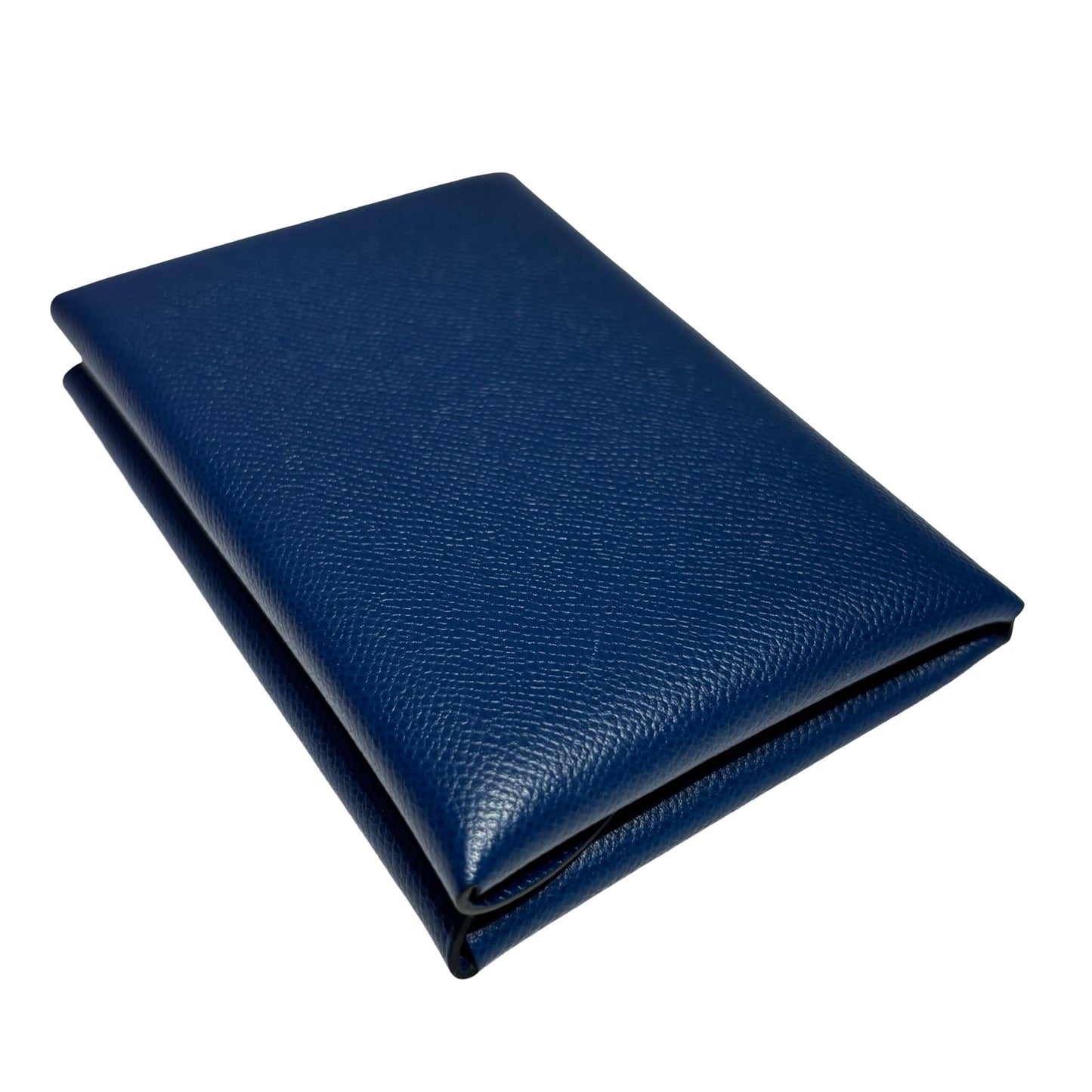 HERMES CALVI DUO DEEP BLUE COMPACT CARD HOLER [3000371]
