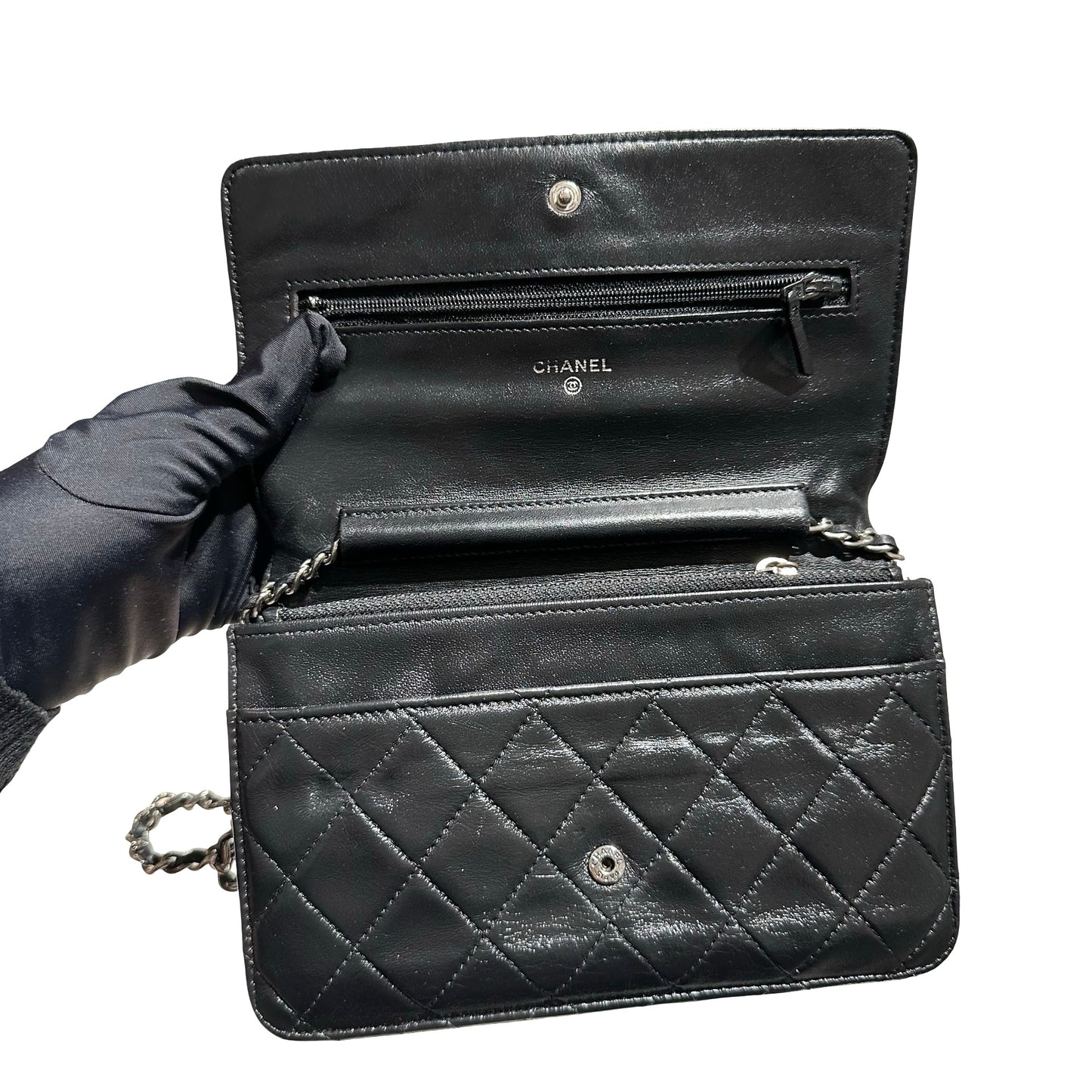 CHANEL LARGE WOC BLACK LAMBSKIN PHW [3000599]