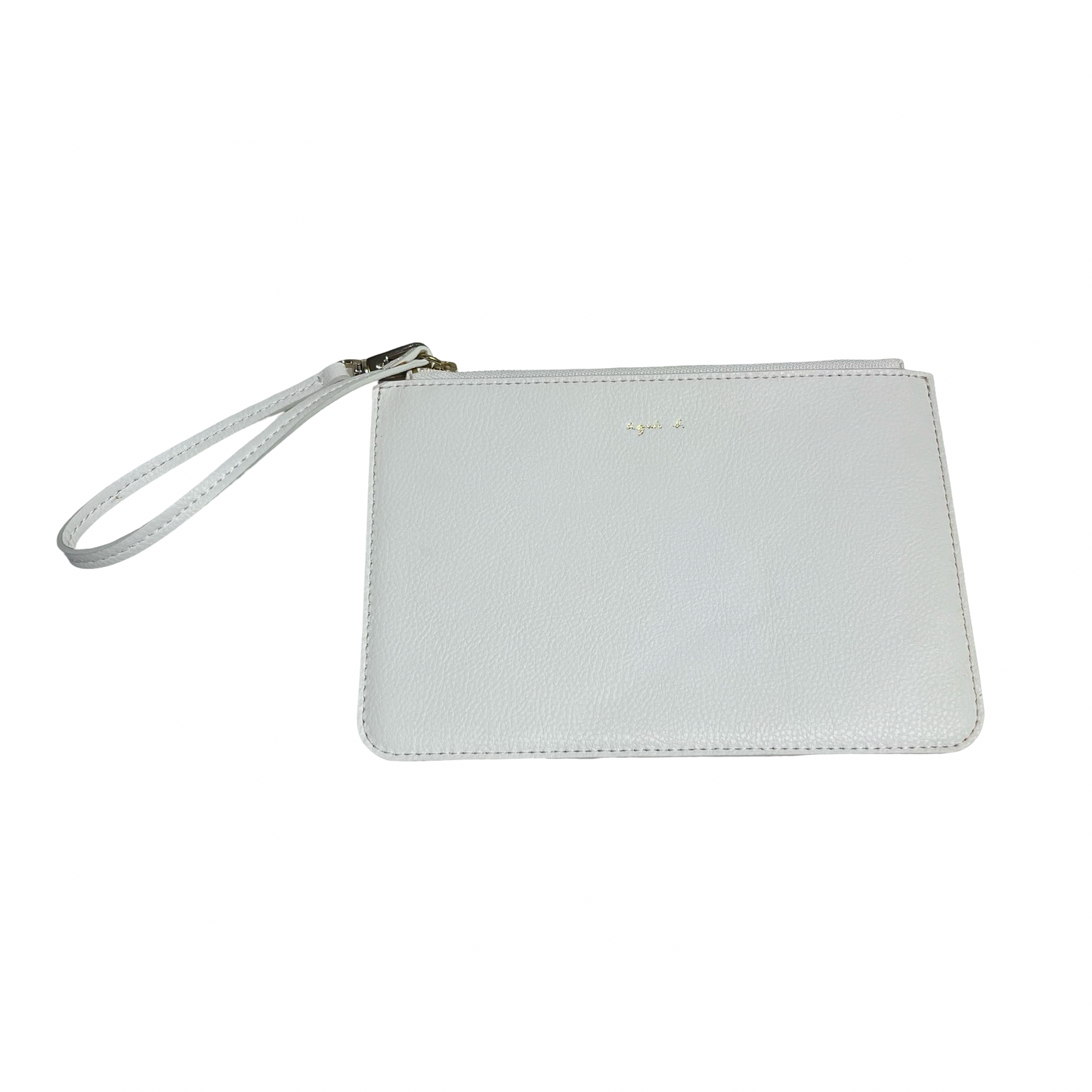 AGNES B. WHITE LEATHER POUCH [3000662]