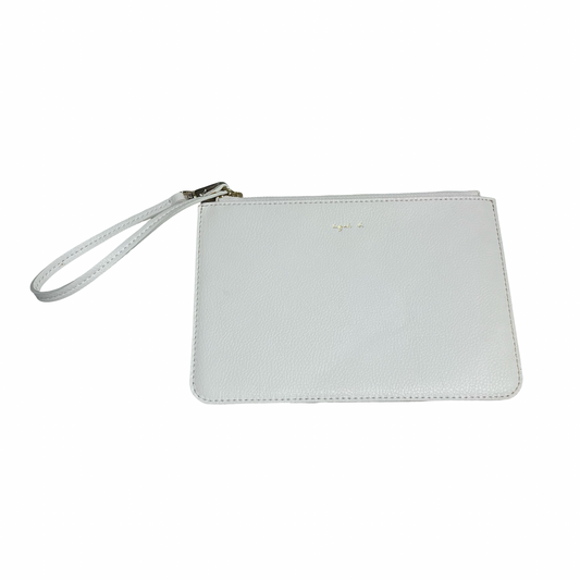 AGNES B. WHITE LEATHER POUCH [3000662]