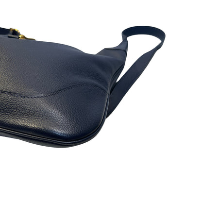 Used HERMES Leather Evelyne Shoulder Bag Navy