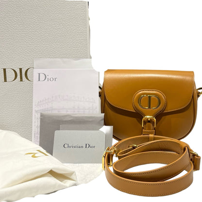 Used CHRISTIAN DIOR Calfskin Leather Bobby Cross Body Bag Brown GHW