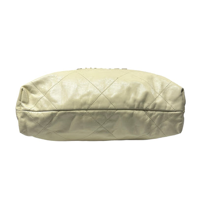 Used CHANEL Shoulder Bag Navy Beige GHW