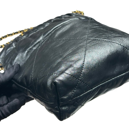 Used CHANEL 22 mini Shoulder Bag Black GHW